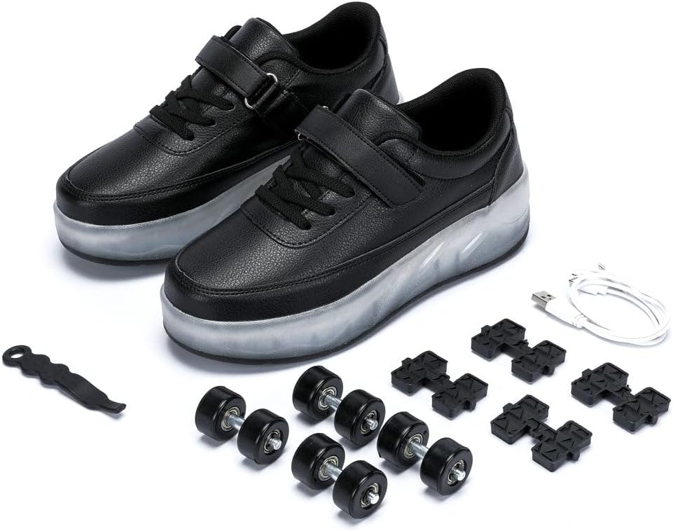 HUSKSWARE Rollschuhe Schuhe Jungen Mädchen Mit 4 Rollen Skateboardschuhe, verstellbar Jugend Schuhe