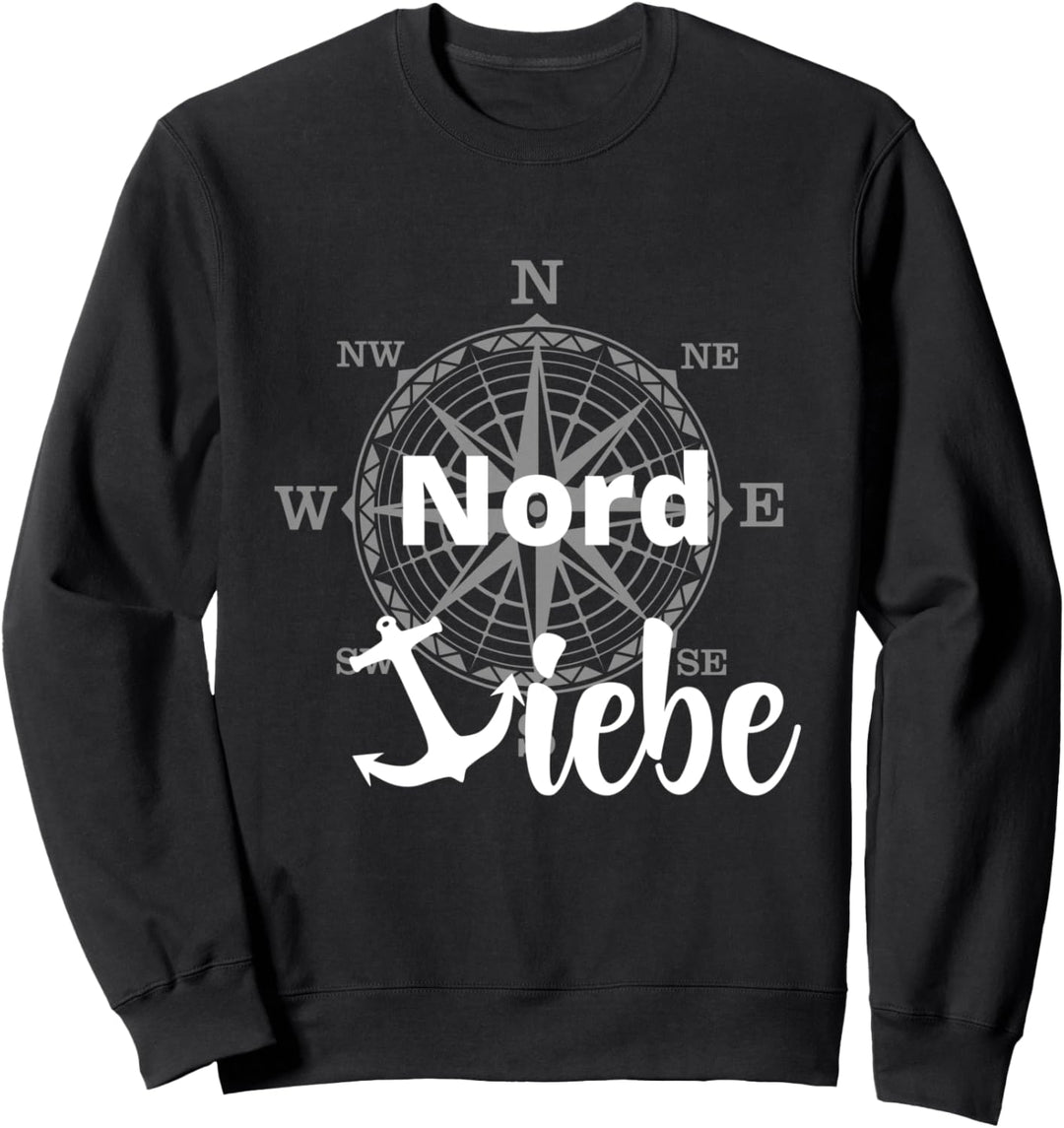 Ich Liebe den Norden lustiger Spruch mit Anker Shirt Nordsee Sweatshirt