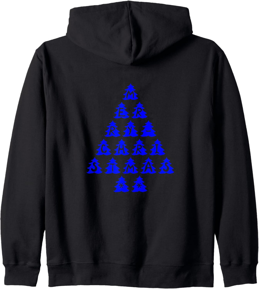 Merry Christmas - Frohe Weihnachten - Baum Blau Farbe Kapuzenjacke