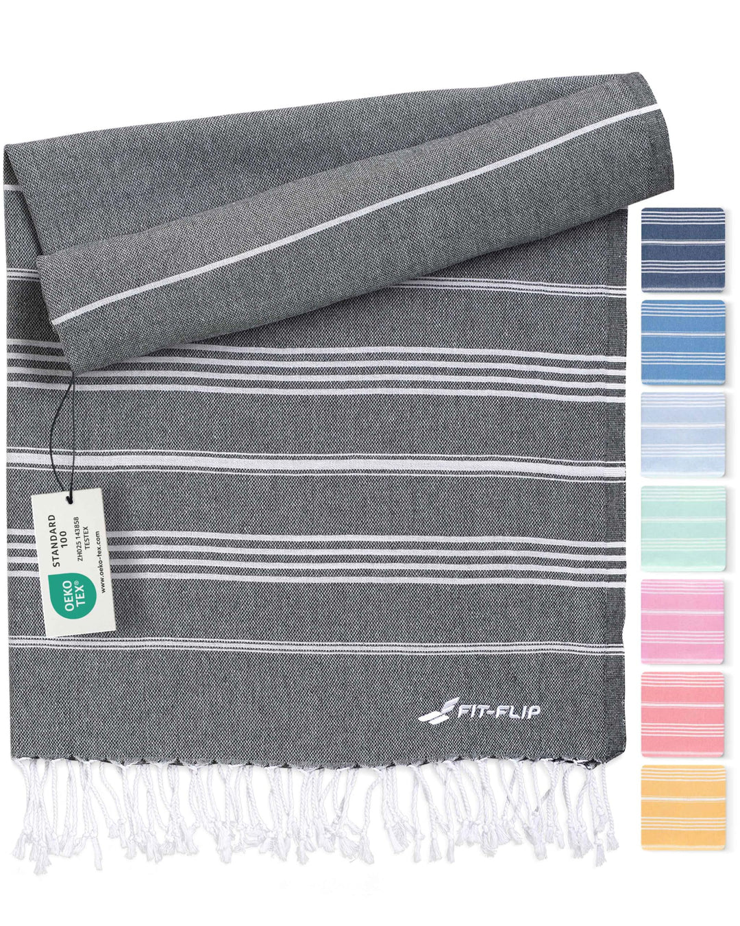 Fit-Flip Hamamtuch aus 100% Baumwolle – saugfähig und schnelltrocknend – türkisches Saunatuch, Stran