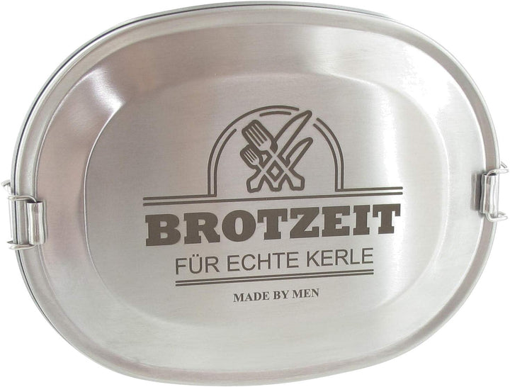 Vesperdose Brotzeitdose Jausendose aus Edelstahl mit Gravur Brotzeit für echte Kerle - Geschenkidee