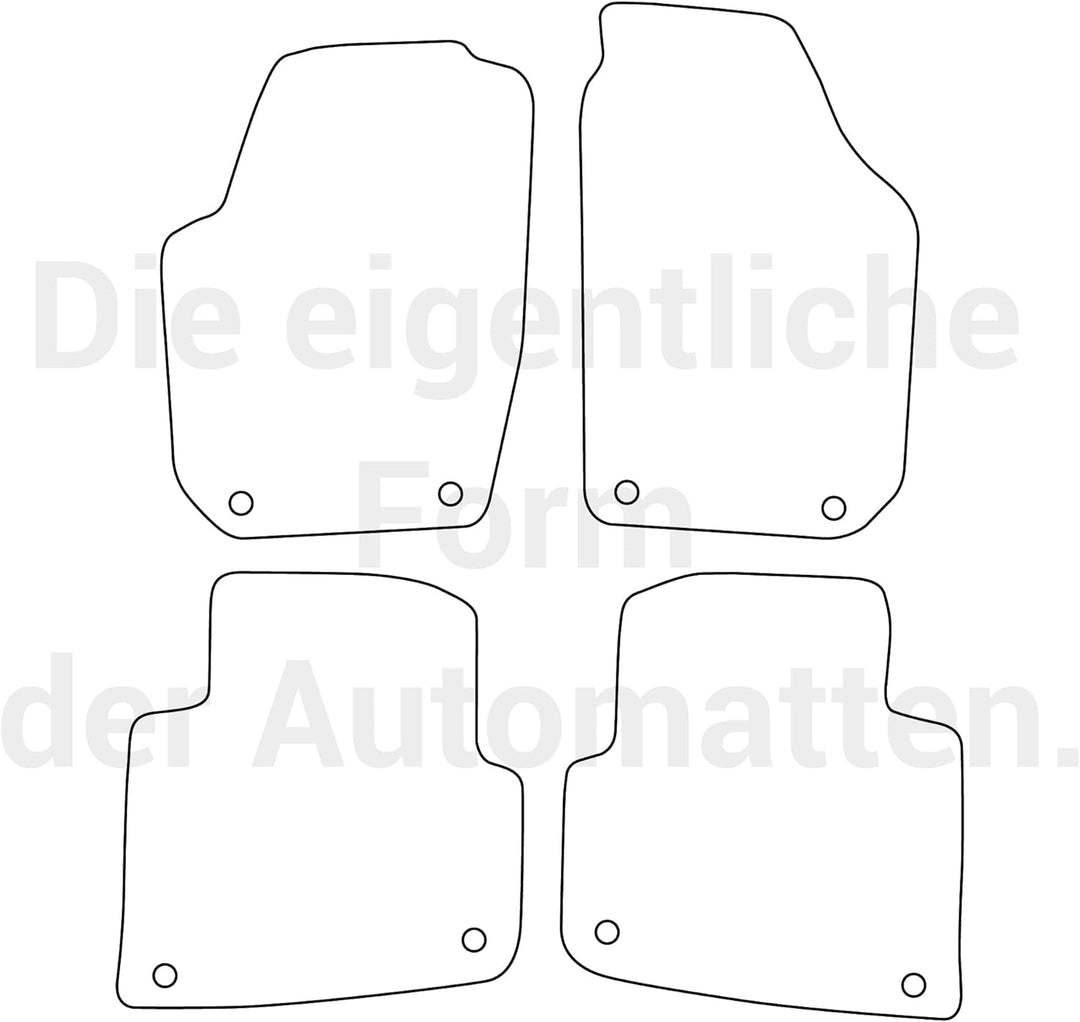 moto-MOLTICO Fussmatten Auto Velours Autoteppiche Schwarz Automatten Set 4-teilig passend für Skoda