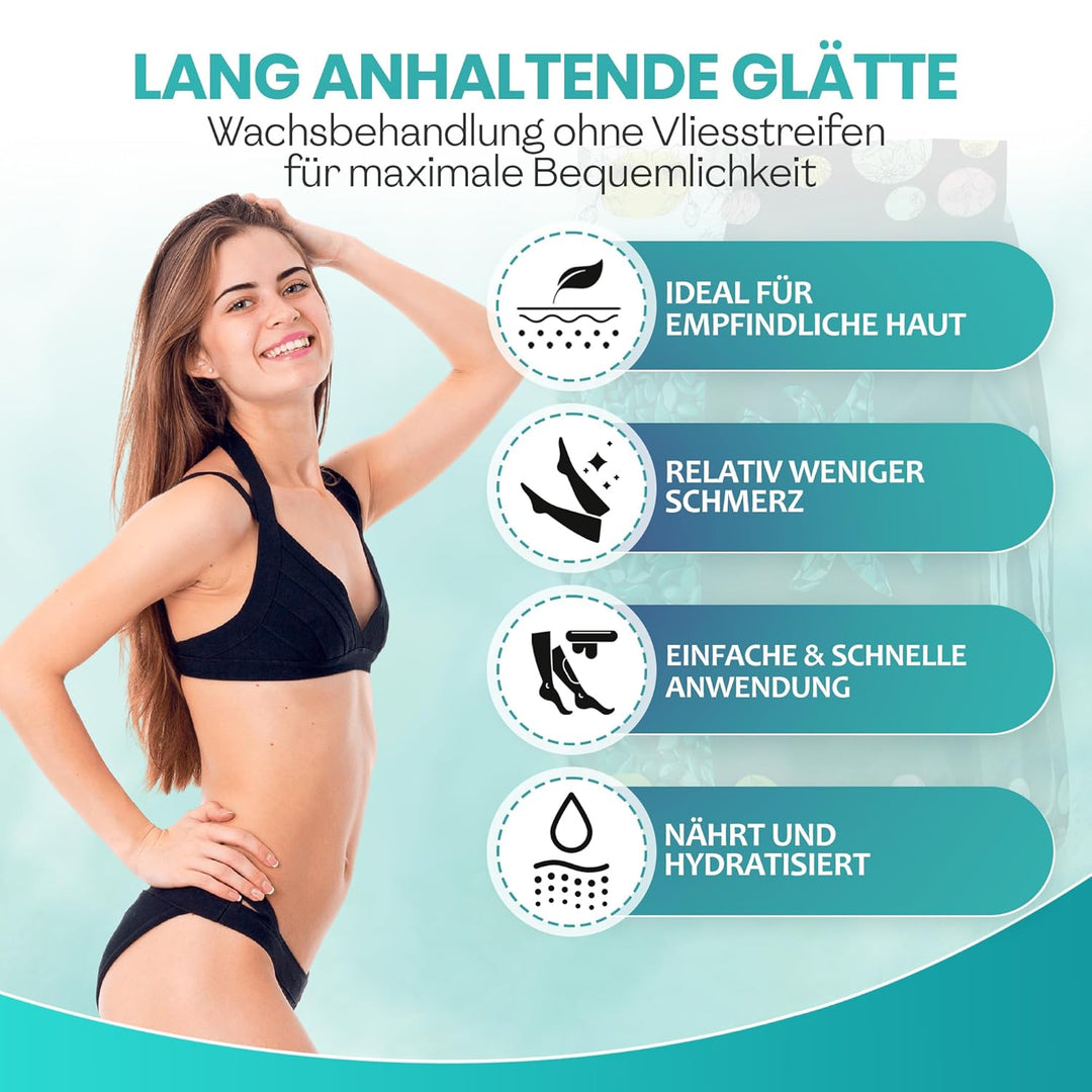 Dermawax Azulen Film Wachs mit Kokosnussöl Heisswachs Hartwachs Waxing Perlen Wachsperlen zur profes