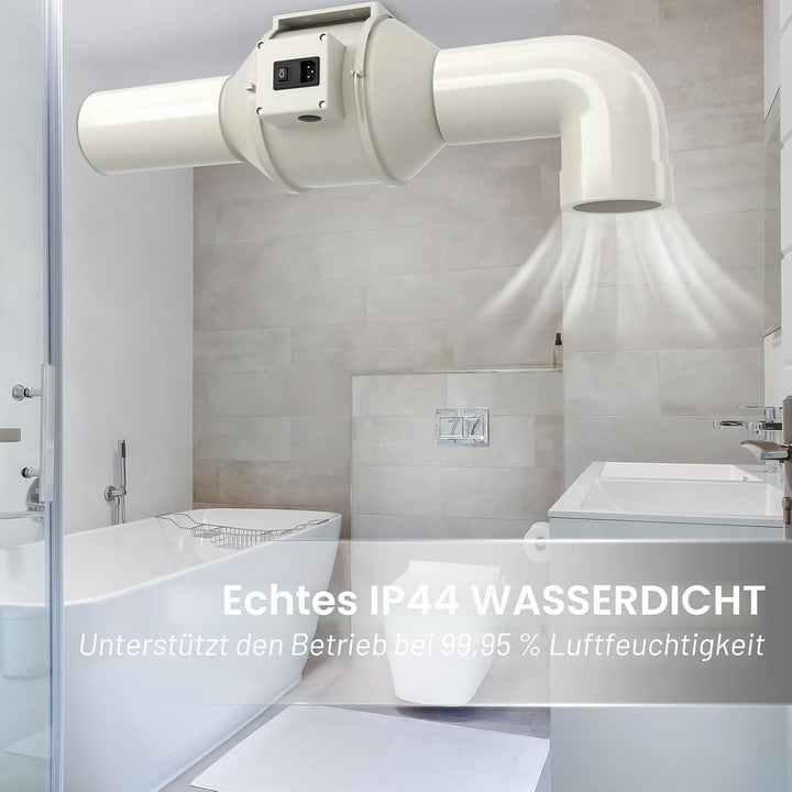 FanGoFast Rauchabzug Rohrventilator 100 mm Inline-Kanalventilator Abluftventilator Rohrlüfter 230 V