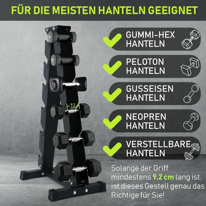 PhysKcal Kurzhantel Rack,Hantelablage für Kurzhanteln, Strapazierfähiger Stah,250kg/300kg Belastbark