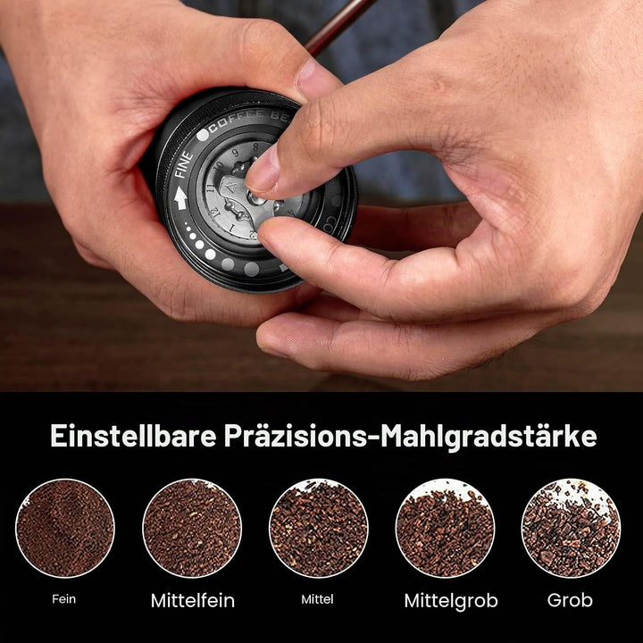 NewlukPro M6 Kaffeemühle Handbuch, Kapazität 25g, Hand Kaffeemühle Sharp Hexagonal Mahlkern, tragbar