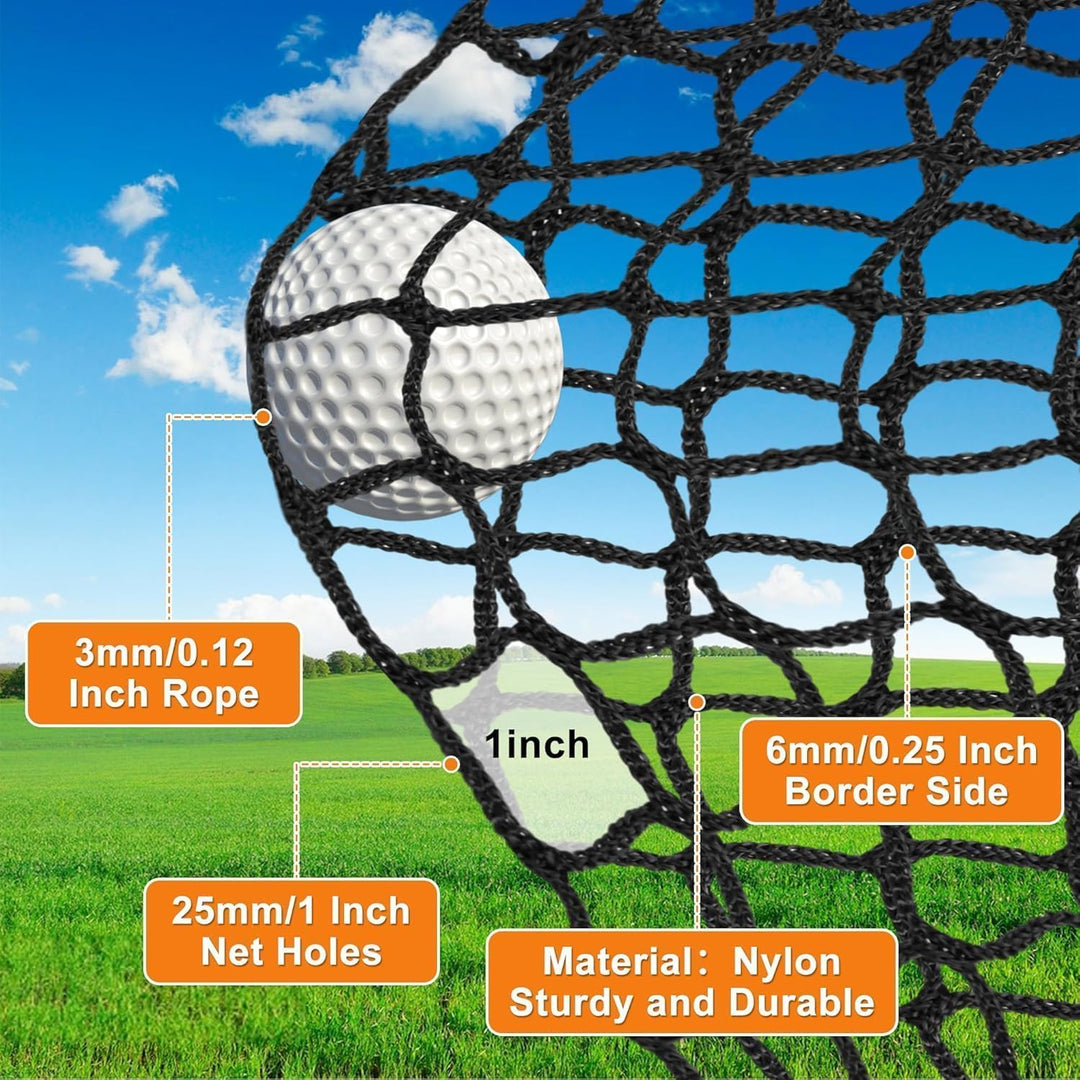 Ballfangnetz XxXM Schwarz Polyester Golf-Übungsnetz mit Verstärkten Ösen | Robustes Trainingsnetz f