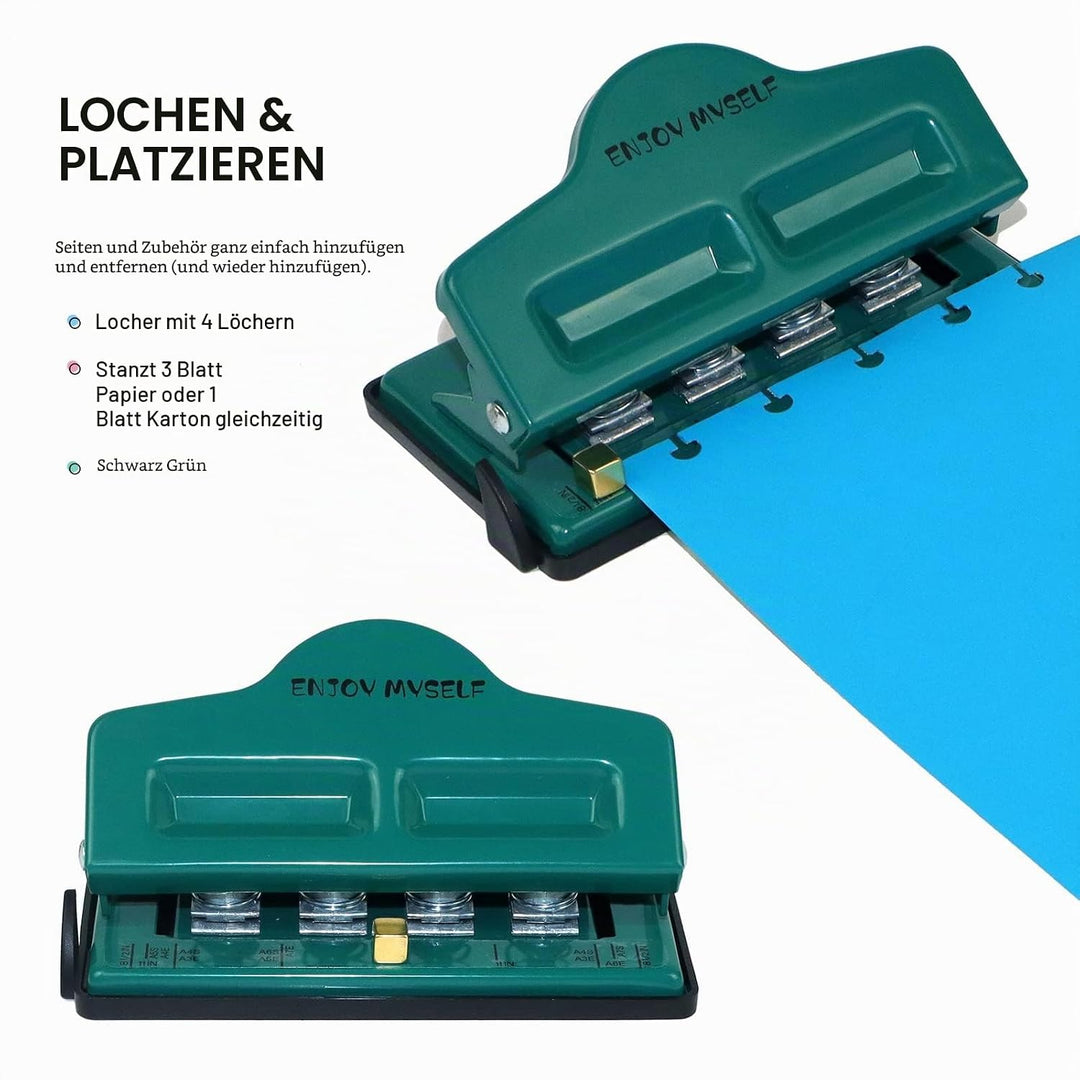 Enjoy Myself Pilz-Locher für alle Papiergrössen, Happy Planner Papierstanzer für Scheibengebundene P