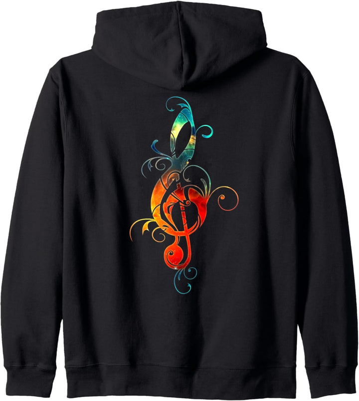 Violinschlüssel, Notenschlüssel, floral, Musik, Musiknote, Kapuzenjacke