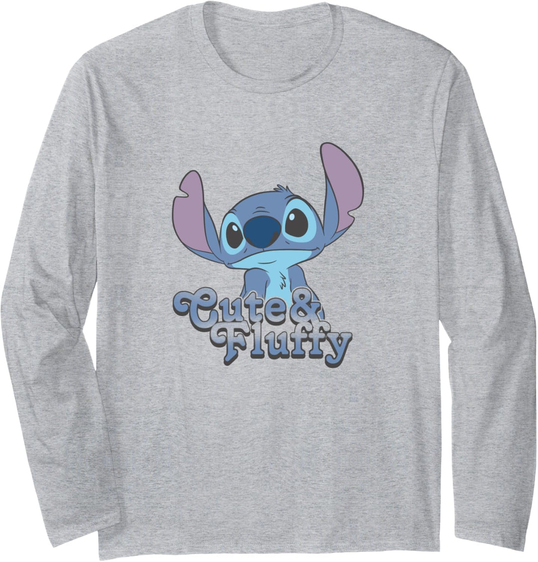 Disney Lilo & Stitch Valentinstag Stitch Cute & Fluffy Langarmshirt