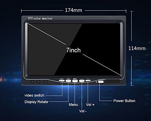 7'' Zoll TFT LCD HD Auto Monitor Rückfahrkamera Parkmonitor mit 2 Videoeingängen für Rückfahrkamera