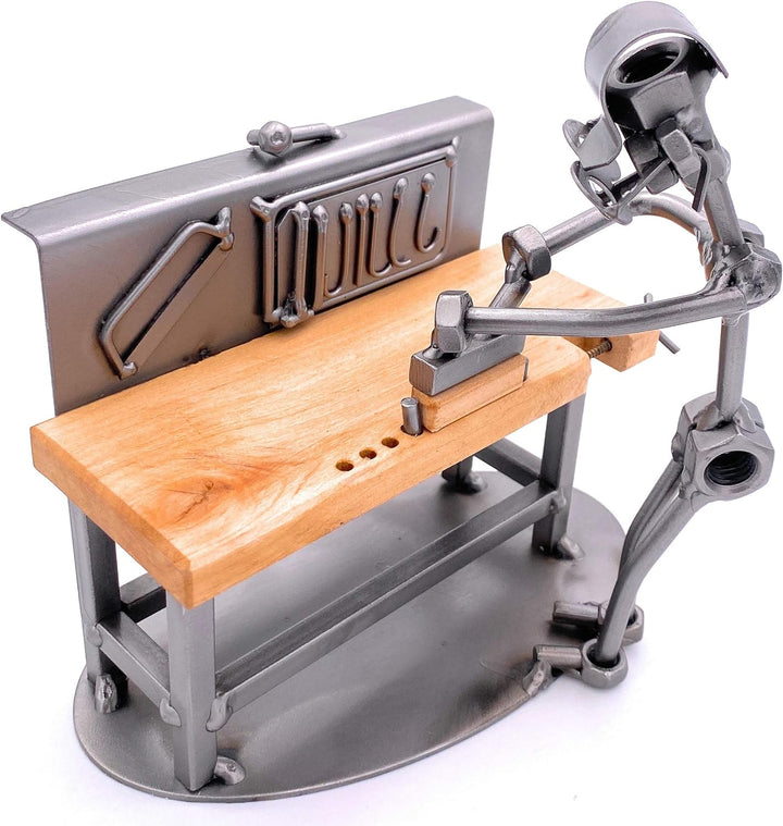 STEEMO Schraubenmännchen Tischler Handwerker Geschenk Metall-Deko 18x14x18 cm