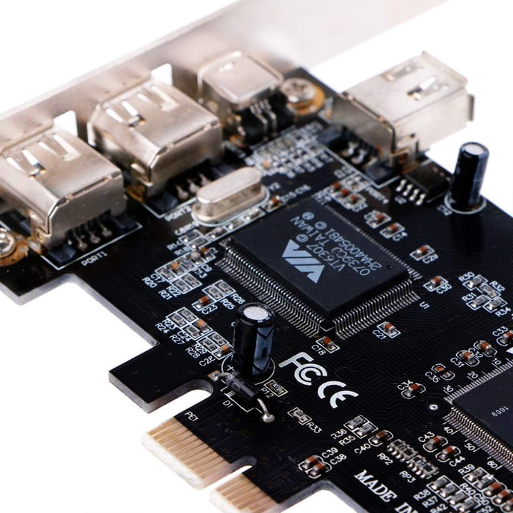 ELIATER PCIe Firewire Karte für Windows 10, IEEE 1394A PCI Express Controller 4 Ports (3 x 6 Pin und