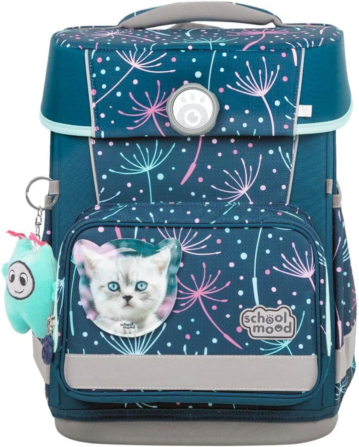 SCHOOL-MOOD Champion Pro Lina Kätzchen Schulranzenset 7-teilig 21,5L Stauraum, ergonomisches Easy Fi
