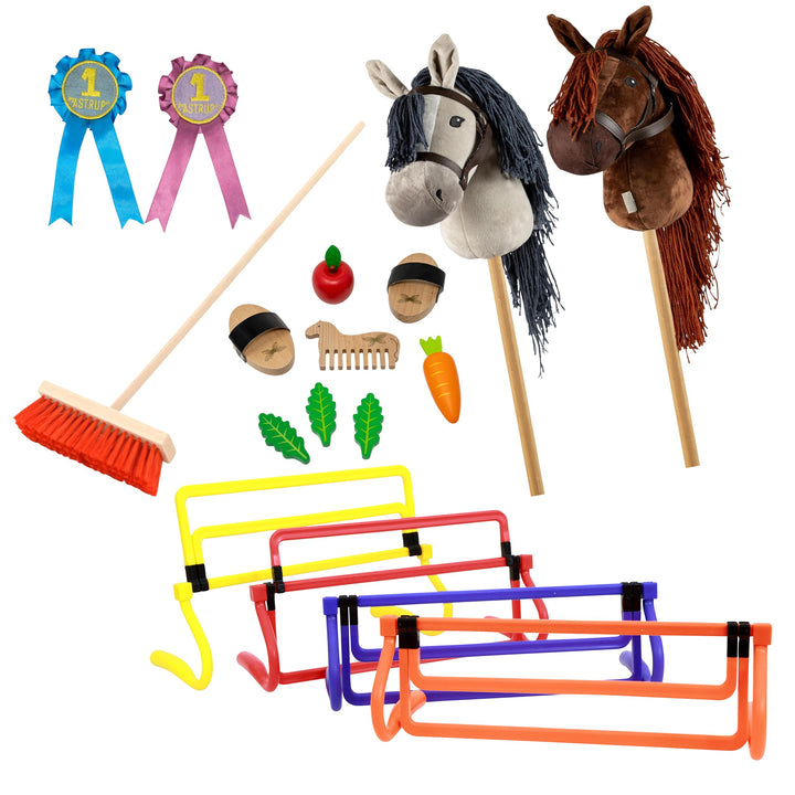Betzold - Hobby-Horse-Set - Kinder Stecken-Pferd Pflege Schleifen Besen Hürden Nocolor, Nocolor