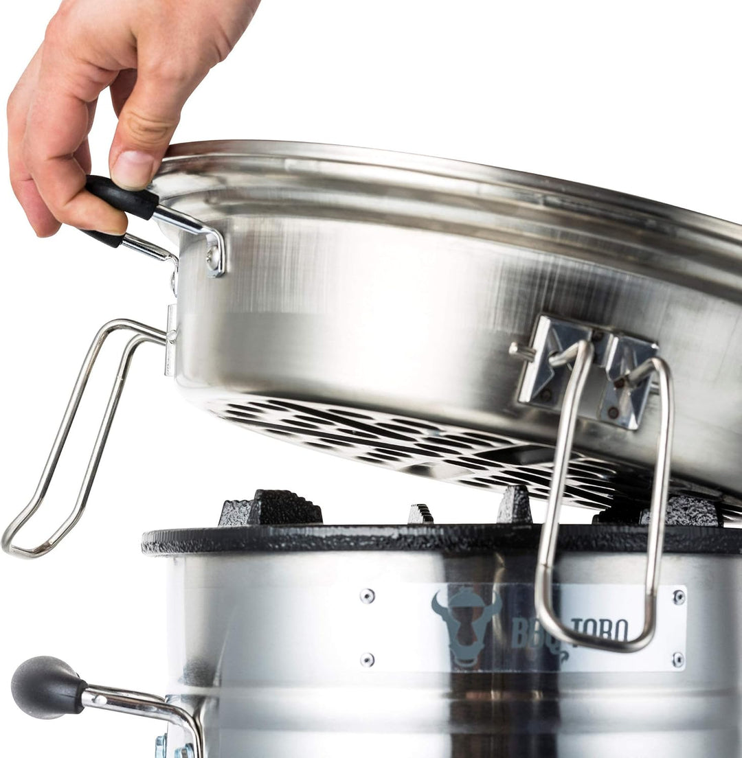 BBQ-Toro Grill Set für Raketenofen | Grillset mit Gusseisen Grillplatte, Grillrost, Tropfschale und