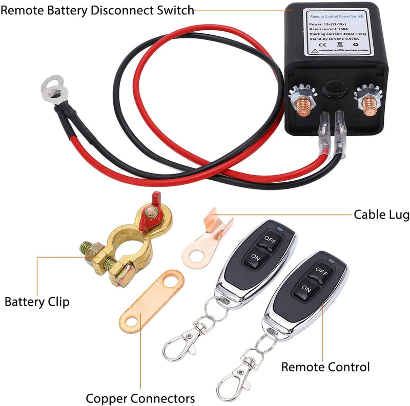 Remote Power Off Switch, Remote Battery Disconnect Switch 12V 250A Verbesserte Fernsteuerung Verhind