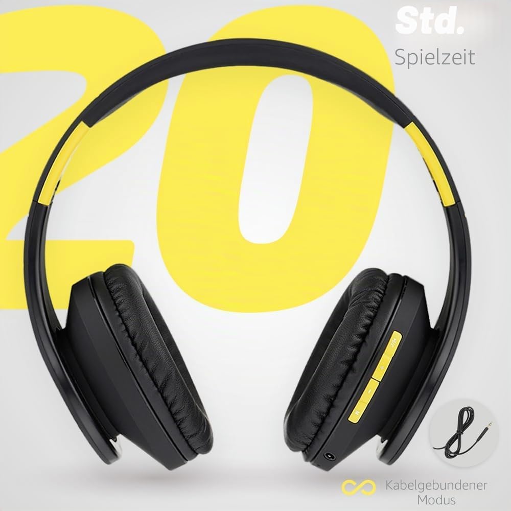 PowerLocus Bluetooth Over-Ear Kopfhörer, Kabellos Stereo Faltbare Kopfhörer Kabellose und Kabel-Kopf