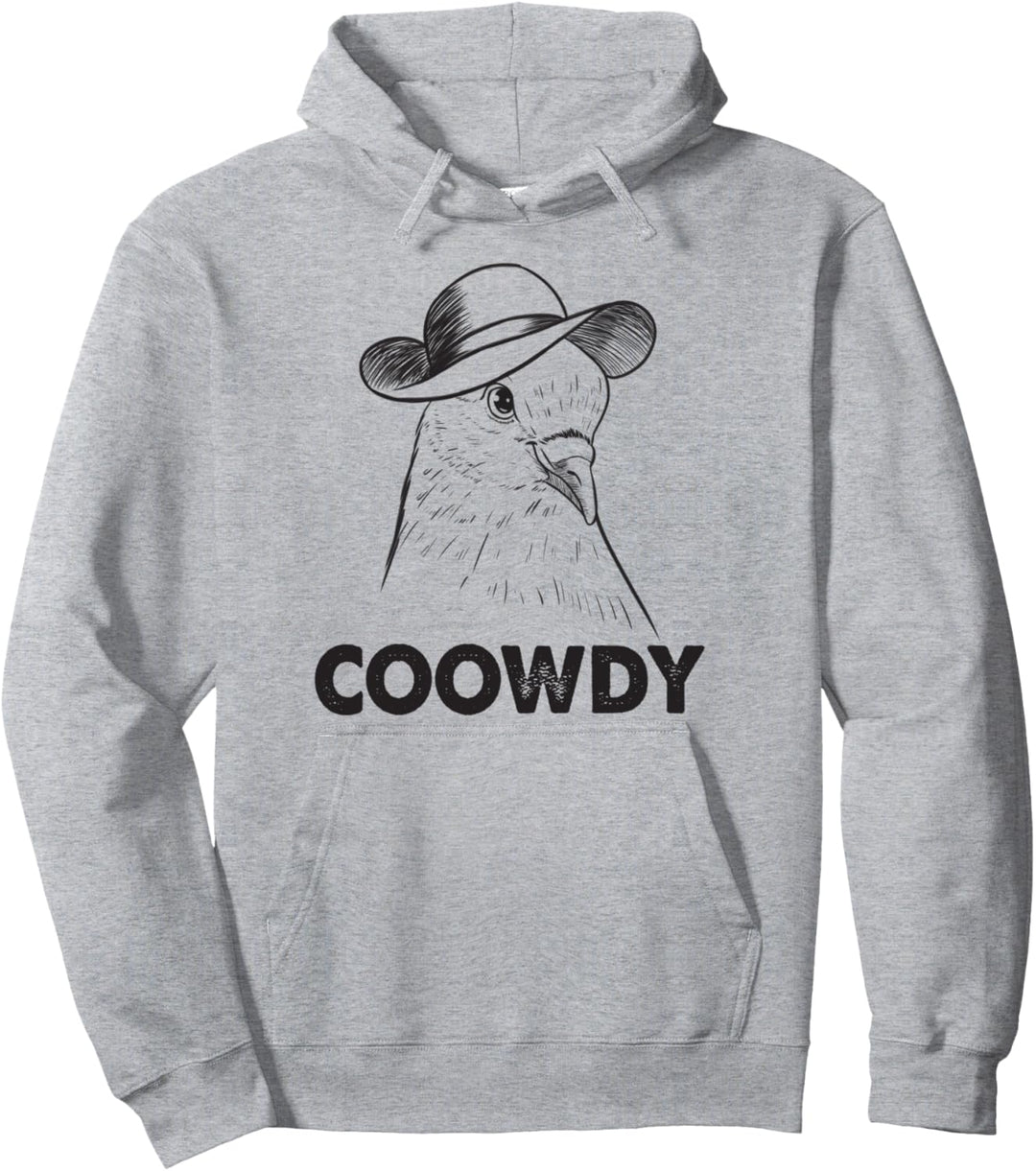 Coowdy Howdy Meme Pigeon Meowdy Texas Cowboy Bleib Coo Pullover Hoodie