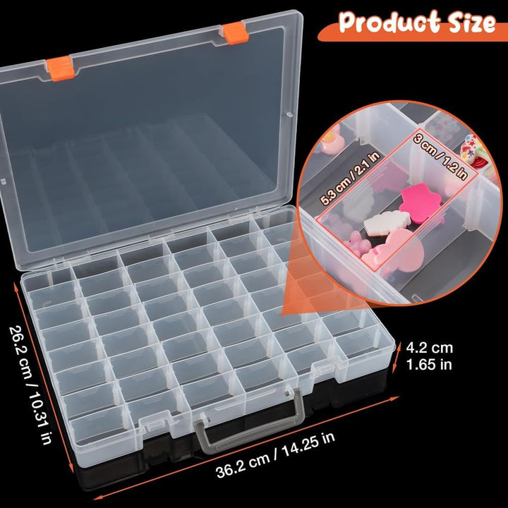 Grosse Organizer-Box Aus Kunststoff mit 48 Fächern und Verstellbaren Trennwänden, Organizer für die