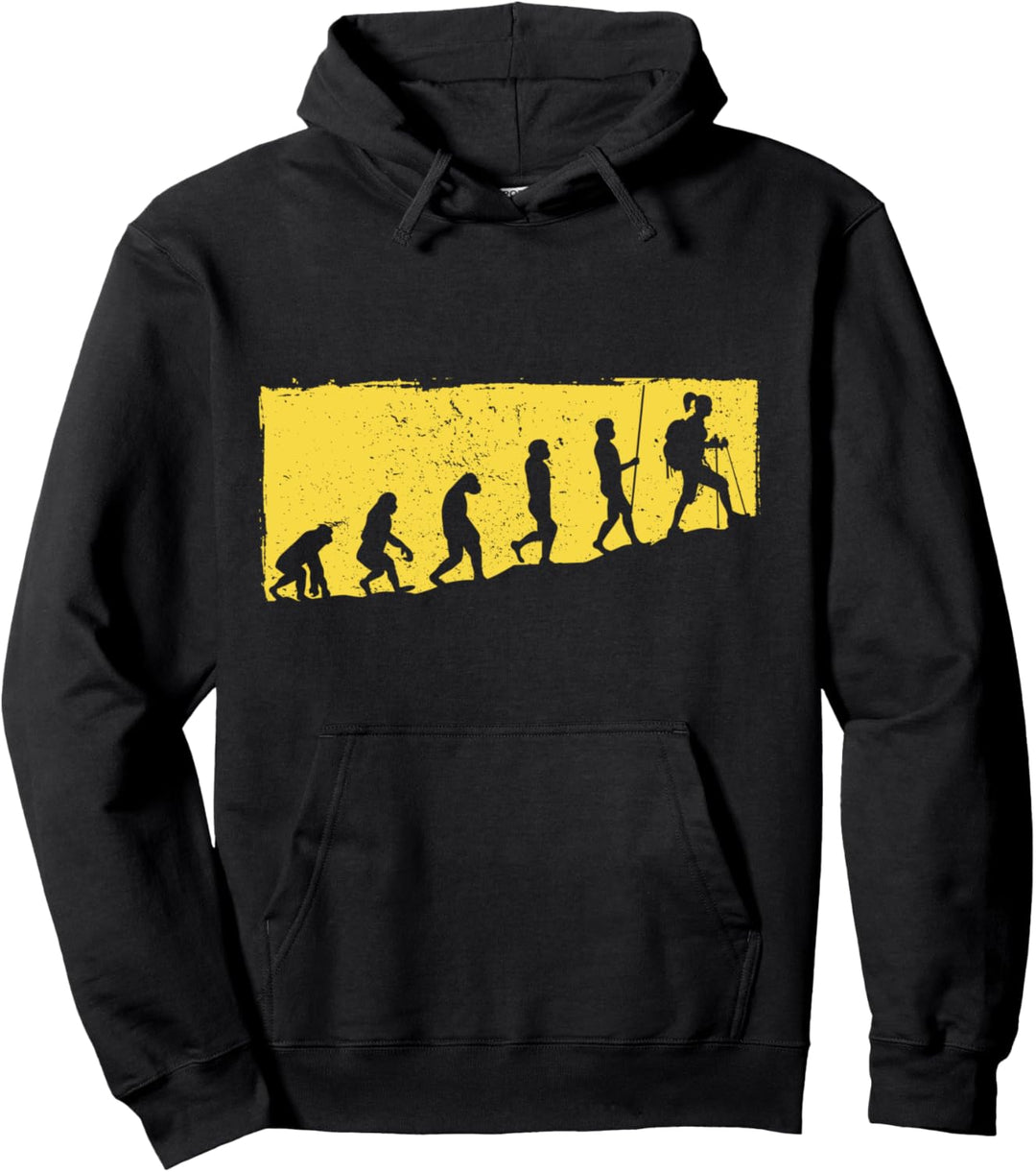 Retro Evolution Wandern Wanderer | Trekking Berge Wanderung Pullover Hoodie