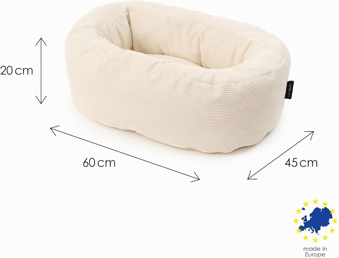 LucyBalu DINGHY Waschbares Katzenbett für kleine &amp; grosse Katzen | Schlafplatz | Katzenkissen | Flau