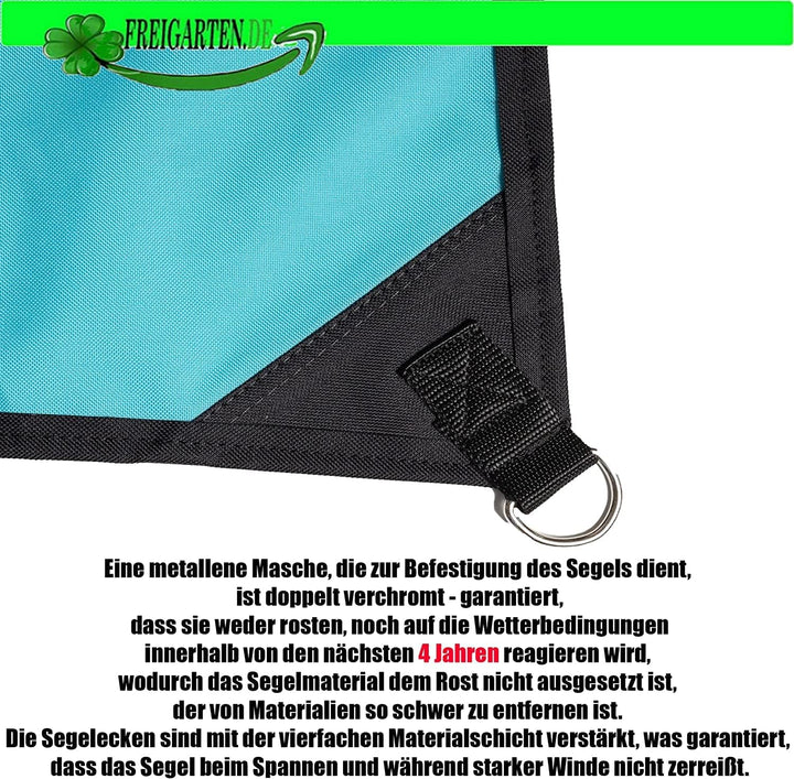 freigarten.de Sonnensegel Wasserdicht Sonnenschutz 100% Schutz vor UV dreieckig 1,6m x 1,6m x 2,2m B