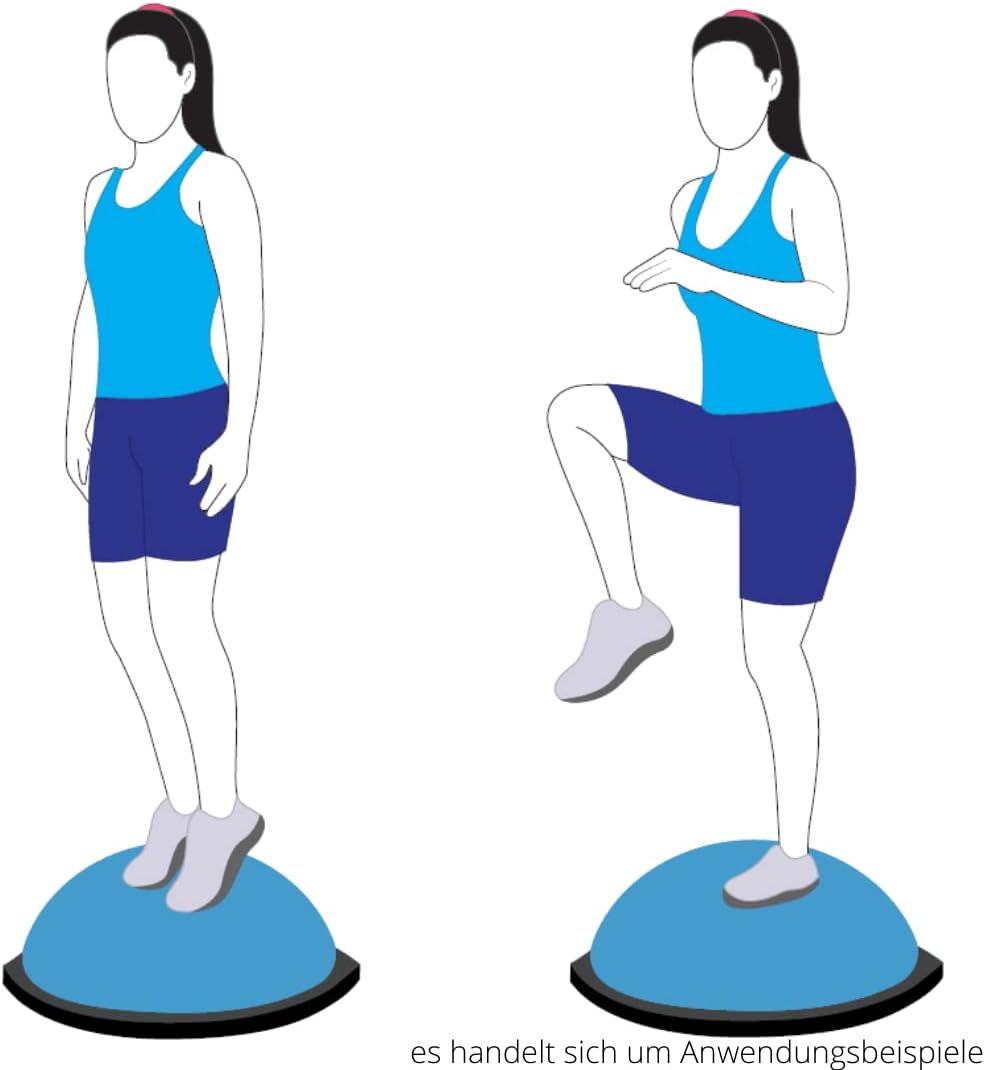 ATC Handels GmbH Balance Board Ball inkl. Widerstandsbändern und Pumpe - Balancetrainer für Fitness,