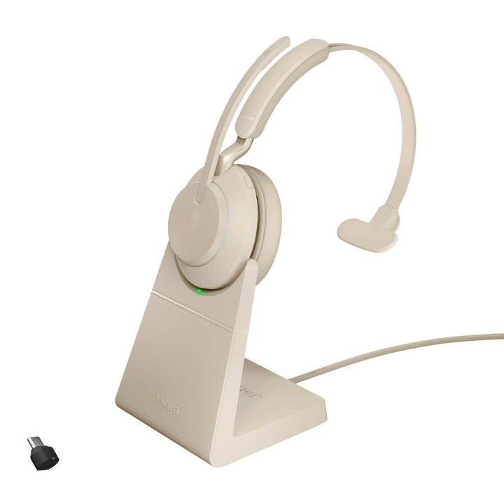 Jabra Evolve2 65 Wireless PC Headset with Charging Stand – Noise Cancelling UC Certified Mono Headph