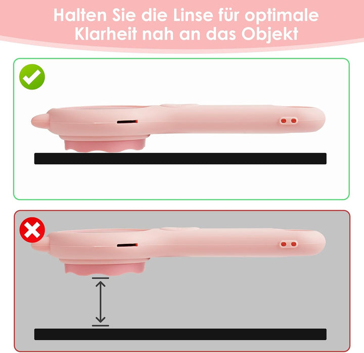 BOSONER Handy Mikroskop für Kinder Handheld Microscope, 2,0" IPS-Bildschirm 500X Digitales Mikroskop