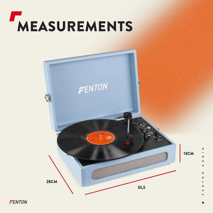 Fenton RP118E - Bluetooth Plattenspieler mit Lautsprecher, Bluetoothsender und Empfänger, Schallplat