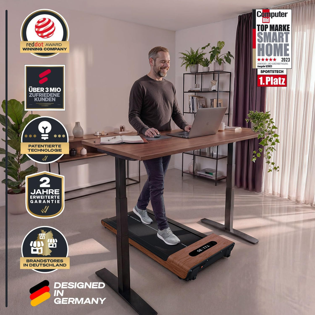 Sportstech Walking Pad für Zuhause klappbar, bis 8 km/h, Schrittezähler, für Schreibtisch und Büro,