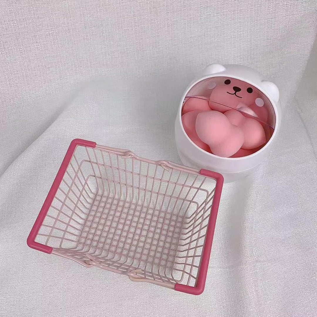 Mini-Rosa-Einkaufskorb für kleine Mädchen, Spielzeug-Kinder-Einkaufswagen-Serie, tragbarer Mini-Kind