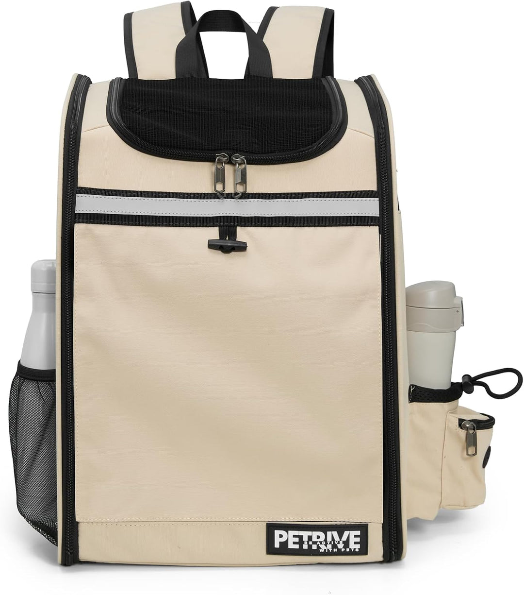 PETRIVE Haustier Rucksack für Katzen und kleine Hunde bis 12 kg, erweiterbar, faltbar, mit verstärkt