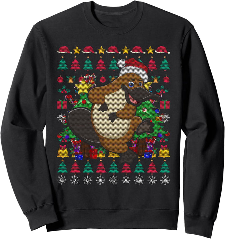 Zoo Tier Weihnachten Geschenk Schnabeltier Ugly Christmas Sweatshirt