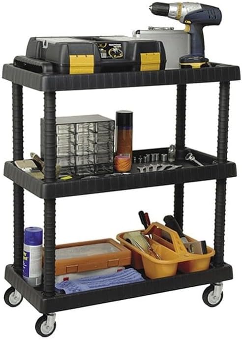 Art Plast D+75373 Rollwagen aus Polypropylen, Sheel, Schwarz, 750 x 375 x 920 mm
