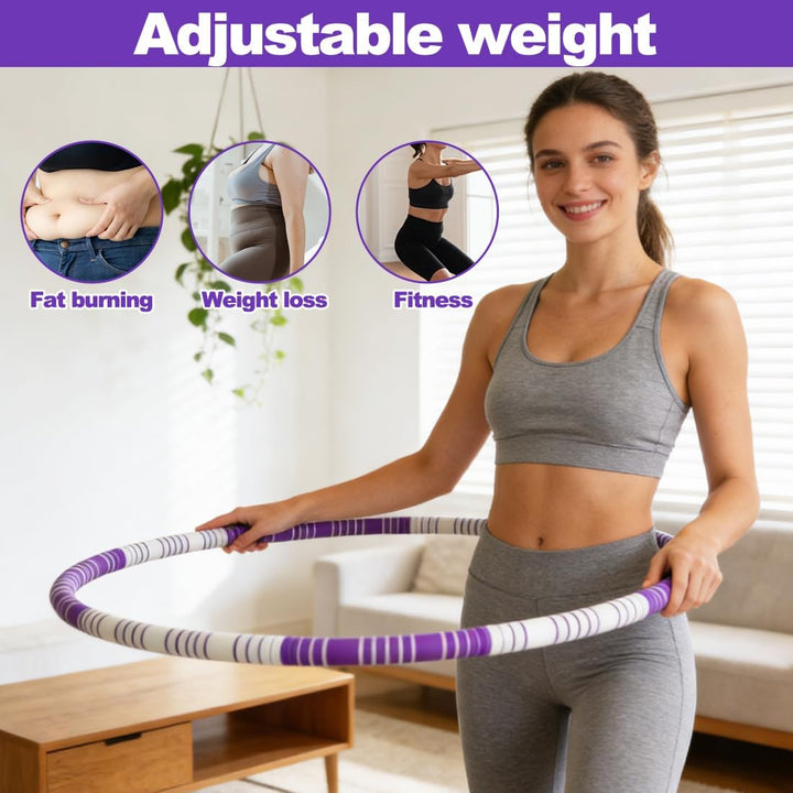 RANJIMA Hula Hoop Reifen, 8 Segmente Hoola Reifen mit Wellendesign Abnehmbarer Reorganisieren Fitnes