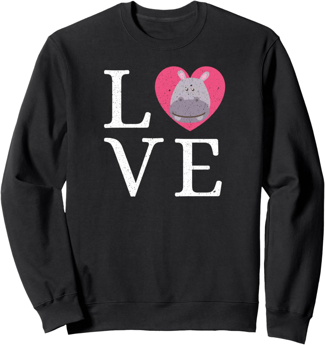 Lustiges Nilpferd Love Cute Vintage Hippo Tierfreunde Gesche Sweatshirt