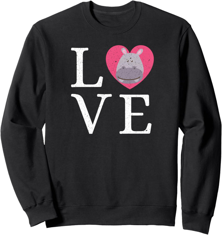 Lustiges Nilpferd Love Cute Vintage Hippo Tierfreunde Gesche Sweatshirt