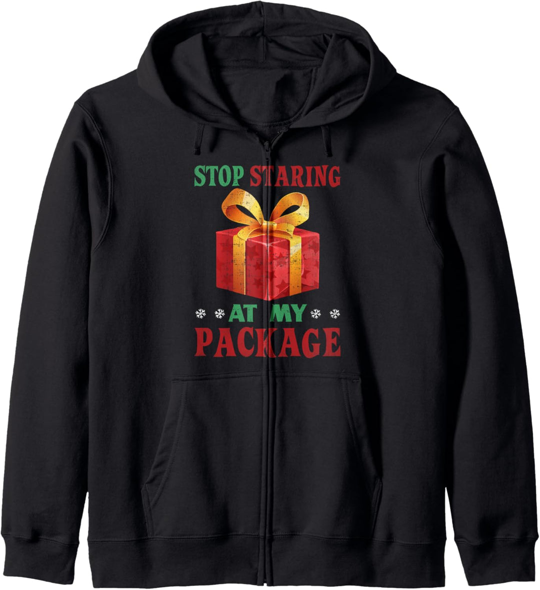 Stop Staring at My Package Funny Christmas Innuendo Xmas Kapuzenjacke