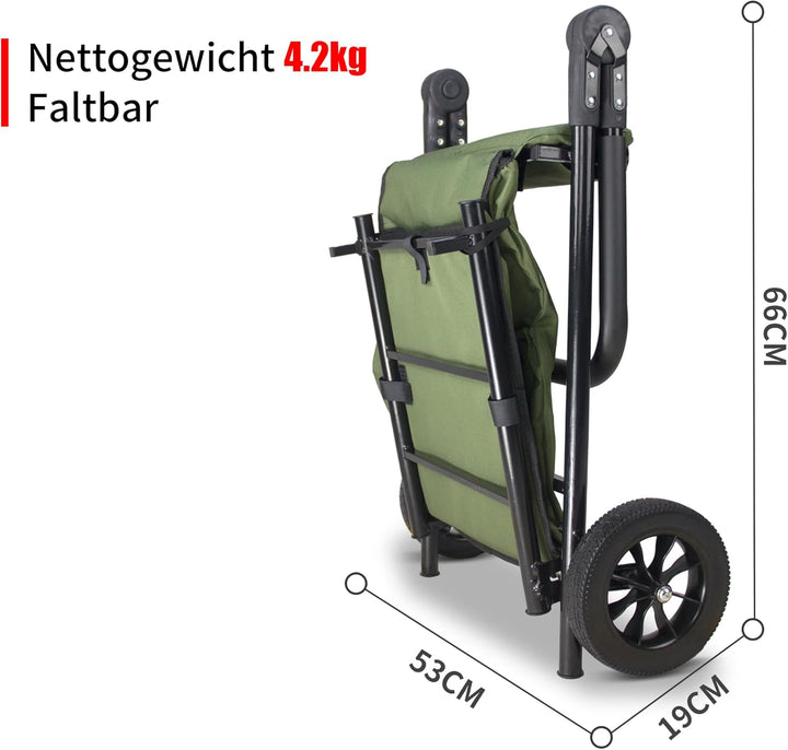 Einkaufstrolley, Klappbarer bis 50kg Einkaufswagen 120L Einkaufstasche Shoppingtrolley Handwagen für