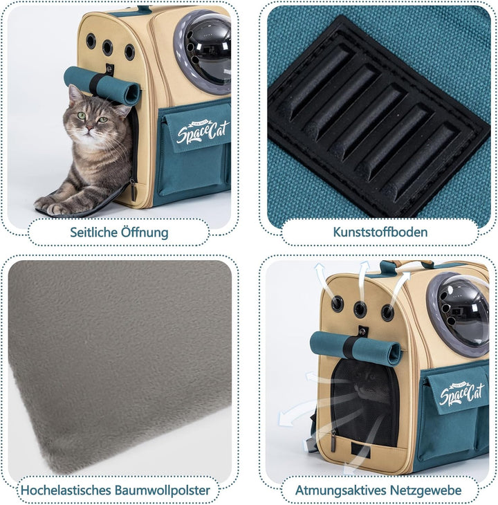 Galatée Erweiterbarer Haustierrucksack, Flugzeugzugelassener Haustierrucksack Für Katzen Und Kleine