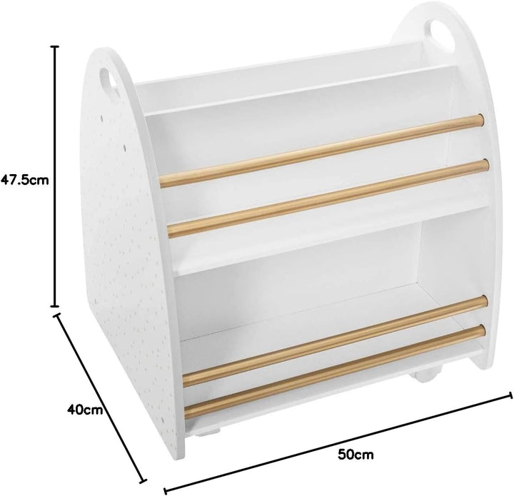 Kinderbücherregal weiss/golden - Weiss - Atmosphera créateur d'intérieur L. 47,5 x l. 40 x H. 50 cm