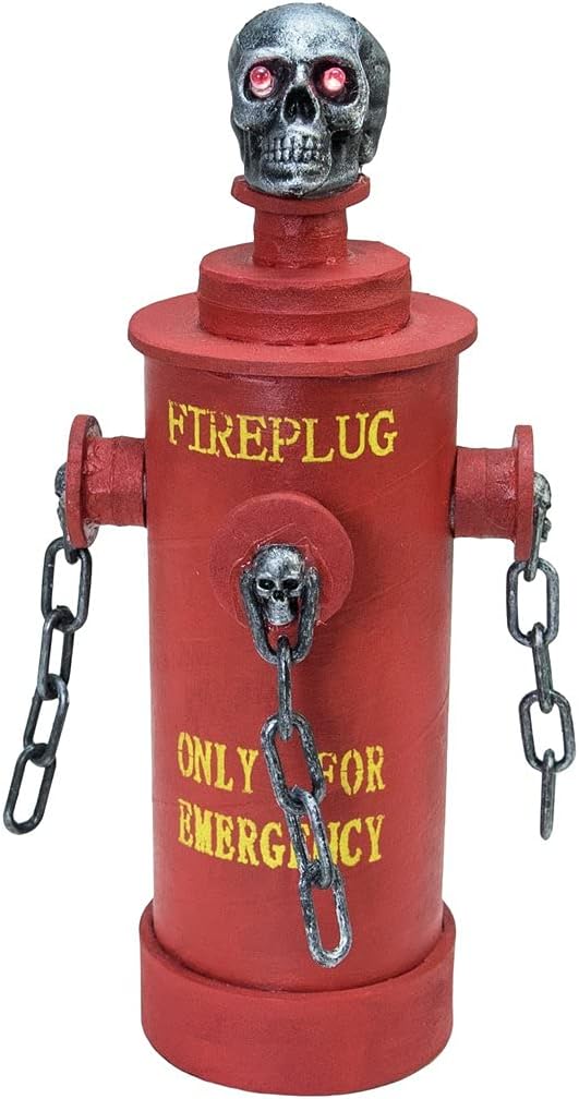 Halloween Feuerhydrant, 28x13x13cm | Animierter Hydrant mit Licht- Sound-, und Bewegungseffekten