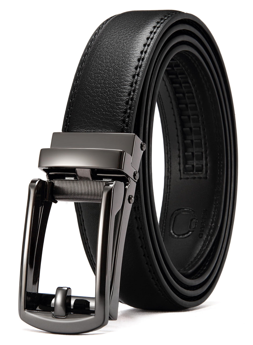 CHAOREN Herren Ledergürtel Gürtel Taille 110-120cm (Gesamtlänge 135cm) Schwarz, Taille 110-120cm (Ge