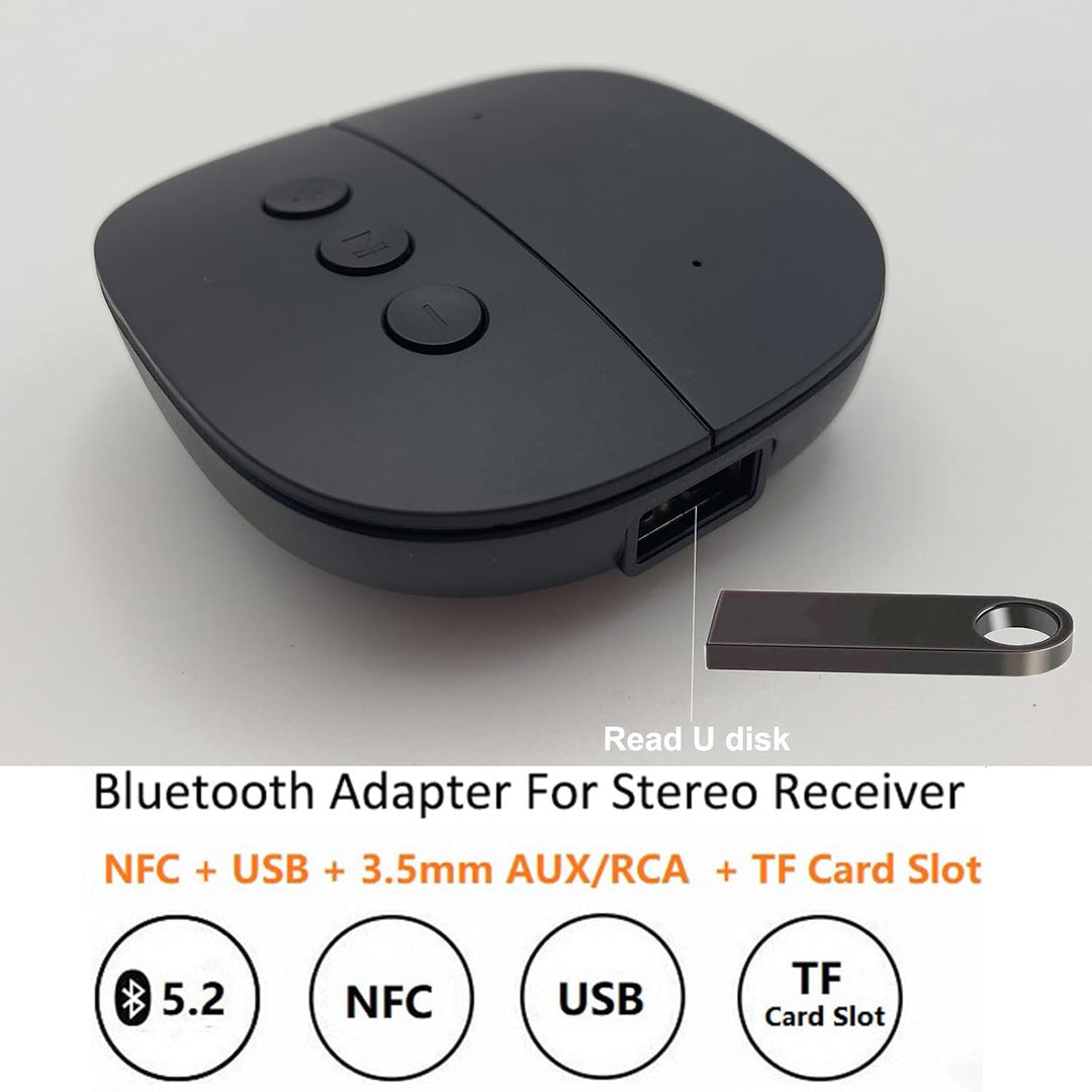 Bluetooth 5.2 Receiver mit NFC Adapter AUX/RCA Klinke 3,5 mm Wireless Bluetooth Audio Adapter Unters