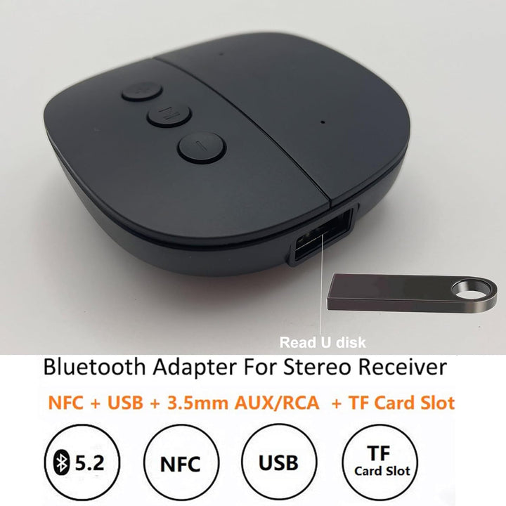 Bluetooth 5.2 Receiver mit NFC Adapter AUX/RCA Klinke 3,5 mm Wireless Bluetooth Audio Adapter Unters