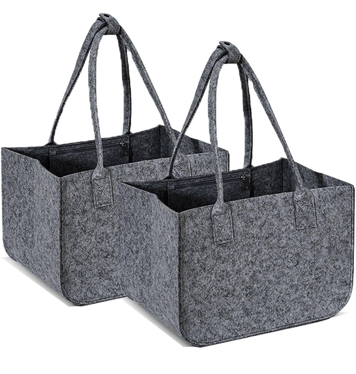 Duscdesp 2 Stück 30L Filztaschen Shopper Gross, Einkaufstasche Faltbar Filz Einkaufskorb mit Lange H