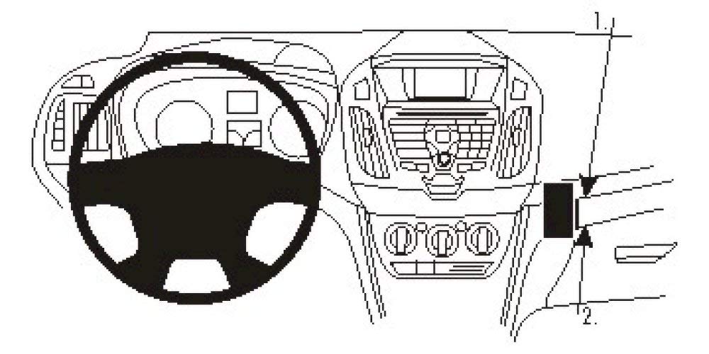 Brodit 854991 ProClip Ford Transit Connect 14-14 Montageort rechts der Mittelkonsole