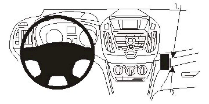 Brodit 854991 ProClip Ford Transit Connect 14-14 Montageort rechts der Mittelkonsole